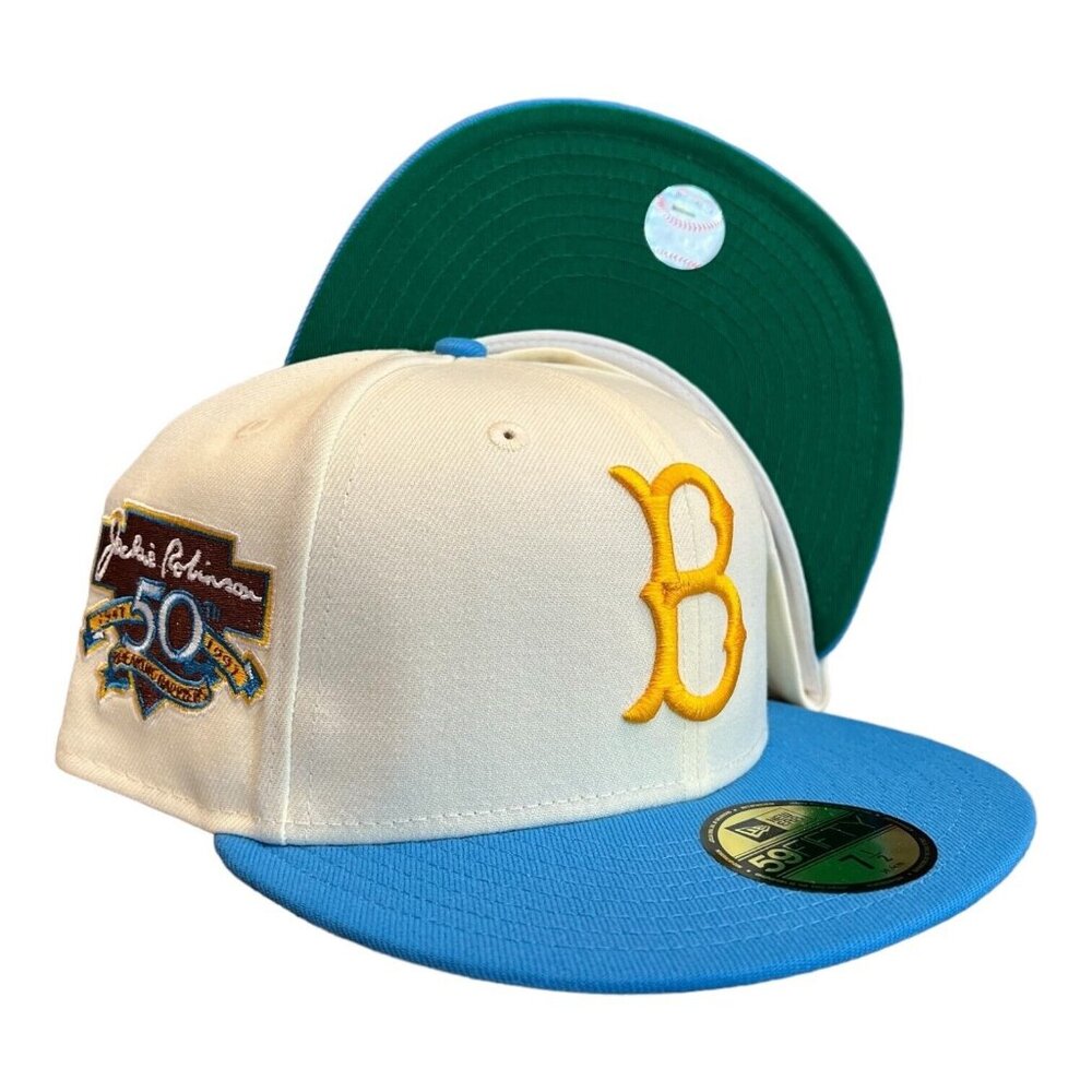 New Era Brooklyn Los Angeles Dodgers 59FIFTY Hat 50th Year Jackie Patch